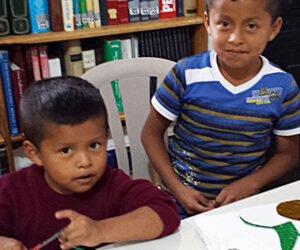 Boys doing craft