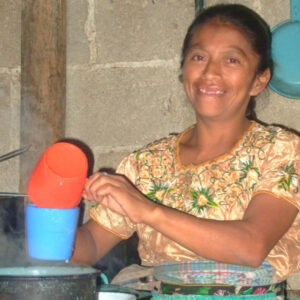 Woman cooking for student